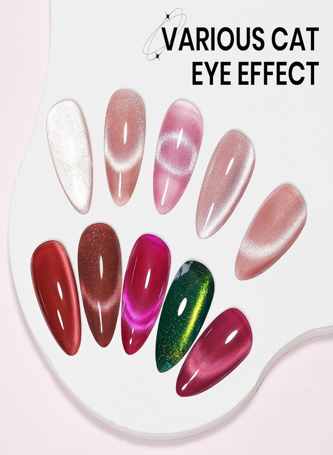 KQueenest Cat Eye Press On Nails Almond, 30 Pcs Glitter Black Purple Press On Nails Medium, Dark Sparkly Fake Nails With Glue, Reusable Chrome Glue on Nails Press ons for Women, Goth Style - Image 5